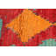 Tapis décoratif en laine de conception unique 4 pi 6 po x 6 pi 11 po noué à la main des années 1950 en rouge/orange/vert