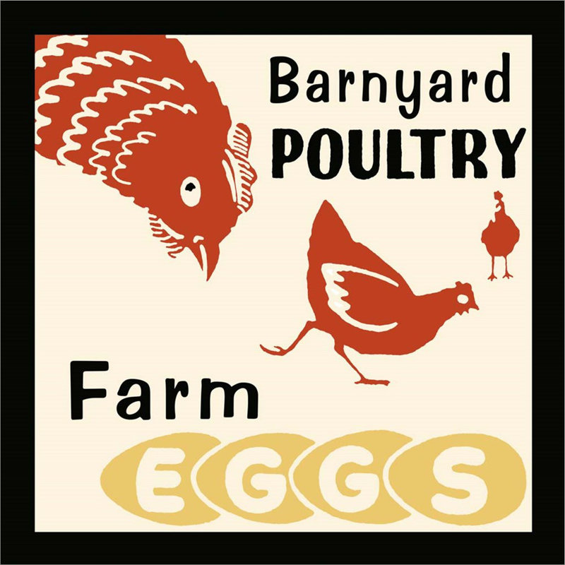 «Barnyard Poultry-Farm Eggs» par Retro Series, art mural sur toile