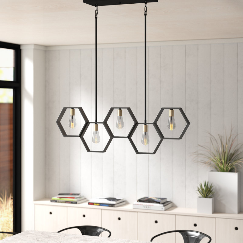 Lustre géométrique unique à 5 lumières Diara