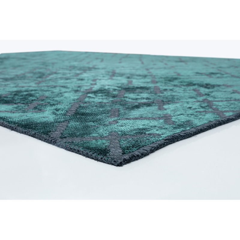 Rapture Teal Abstract Luxury Area Rug, Rectangle 7'10" x 11'2", Green Teal