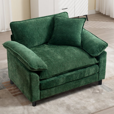 Chenille Oversized Accent Armchair