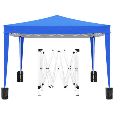 Abri de fête portatif 10 pi x 10 pi avec 4 parois latérales détachables - pavillon de jardin escamotable Ez pour les occasions extérieures, la plage, le camping, les activités de plage amovibles et résistantes à la chaleur, tissu respirant