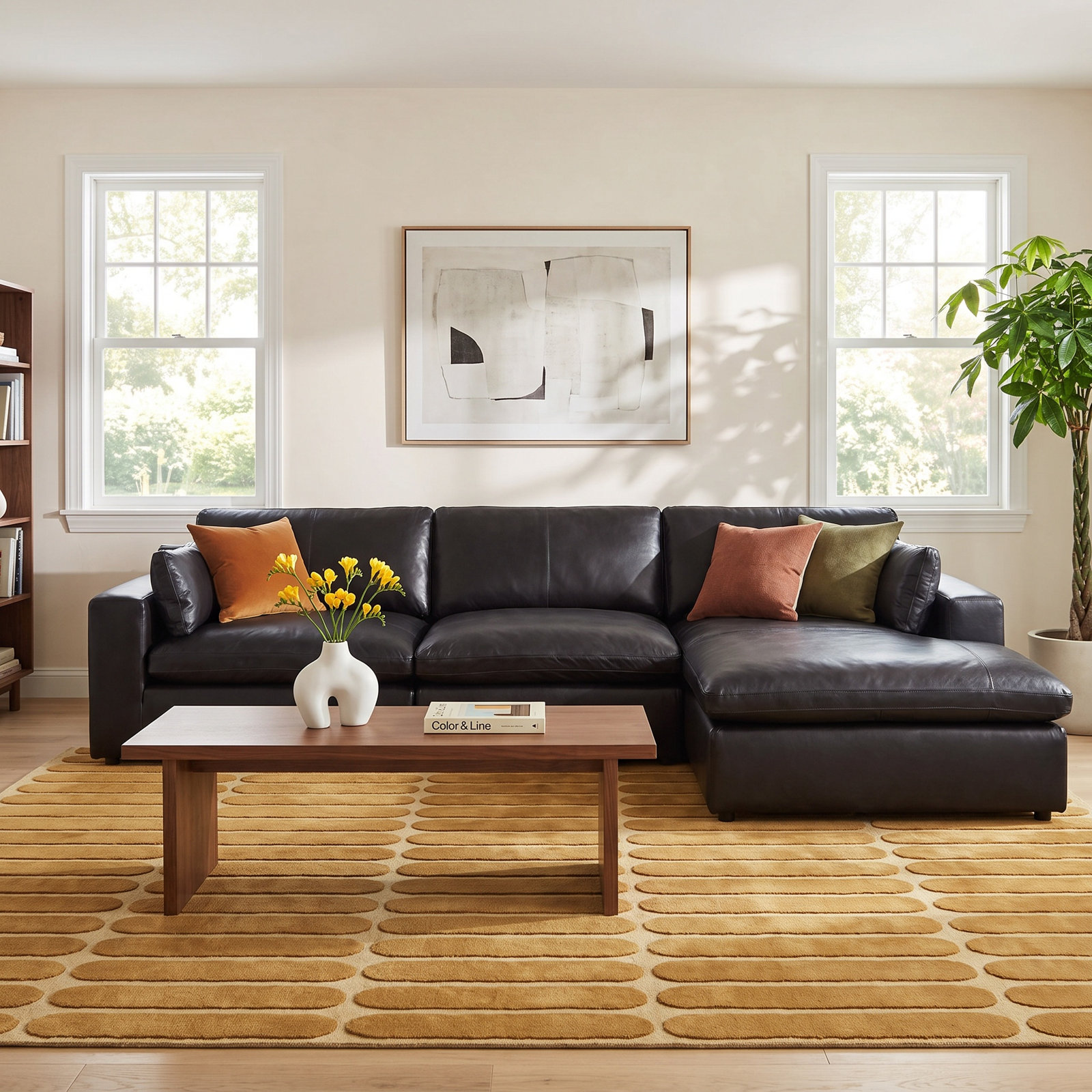Aberdeen Top Grain Leather Modular Sectional