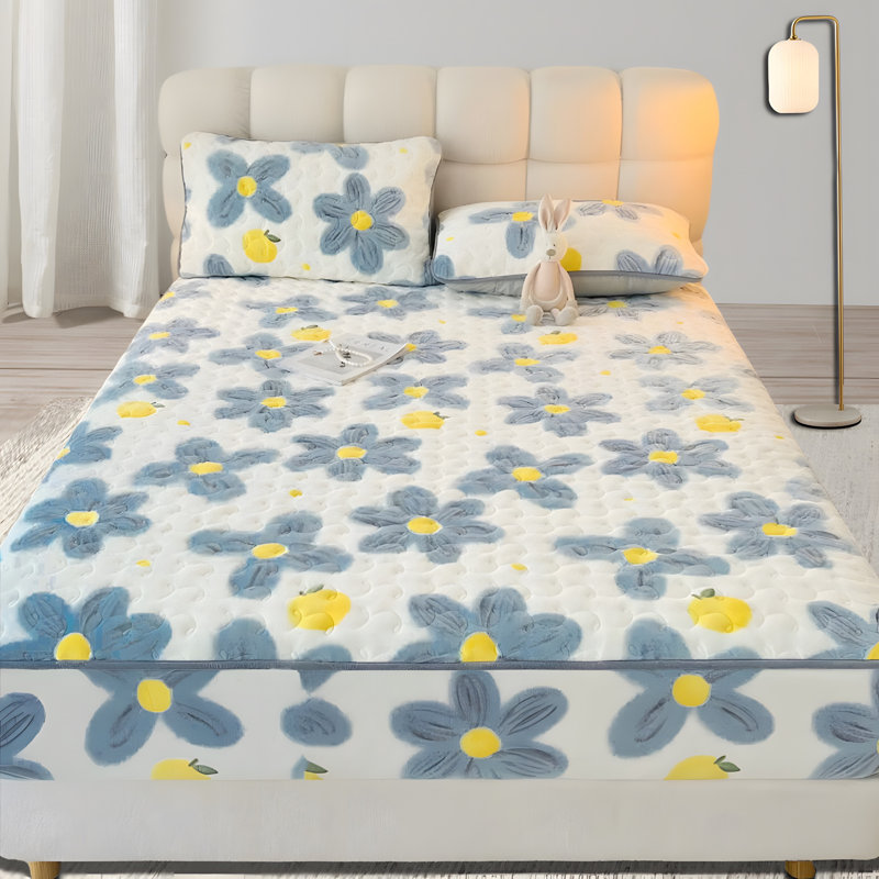 Ensemble de 3 draps-housse pour grand lit en velours de lait