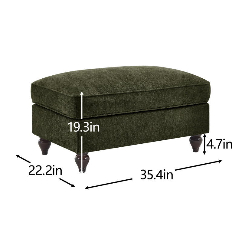 Ottoman Chenille (Only Including Ottoman), Green