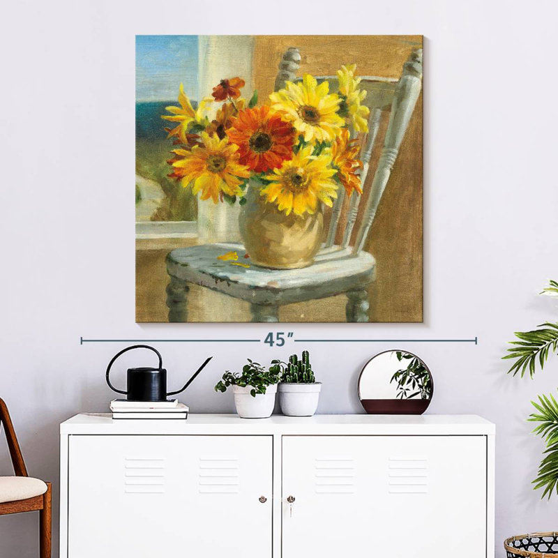Harnek tournesols au bord de la mer, H 33 po x l 33 po