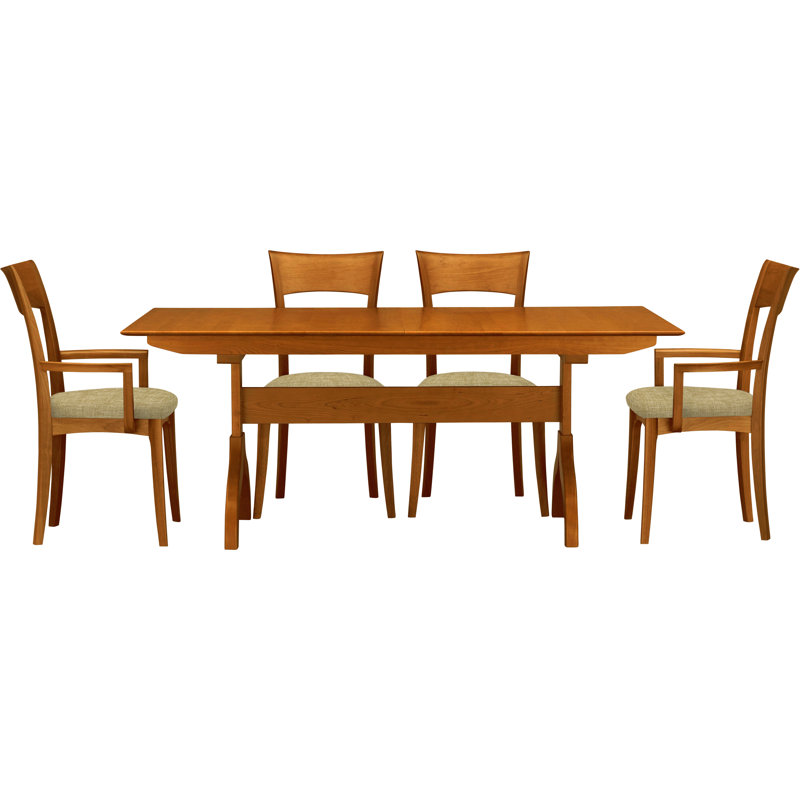 Sarah 5 - Piece Dining Set, Autumn Cherry, Coffee Leather