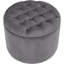 53.3cm Wide Velvet Tufted Round Solid Colour Standard Ottoman with Storage-1964149994
