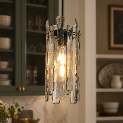 Grand luminaire suspendu 1 lumière Quitman H 16,5 po