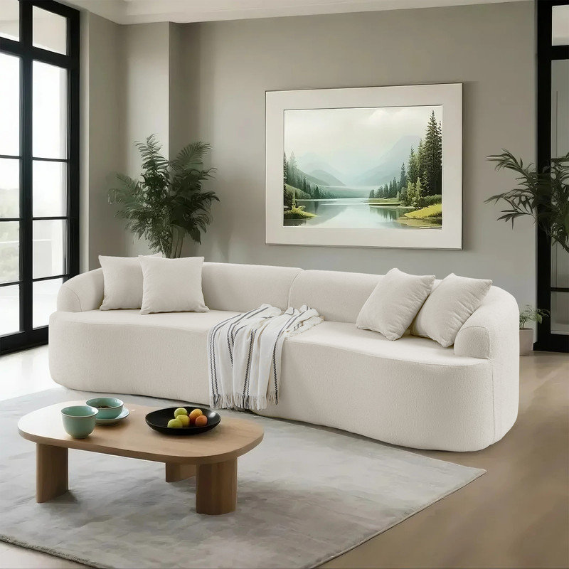 Canapé modulaire courbé Luxe, Polyester beige