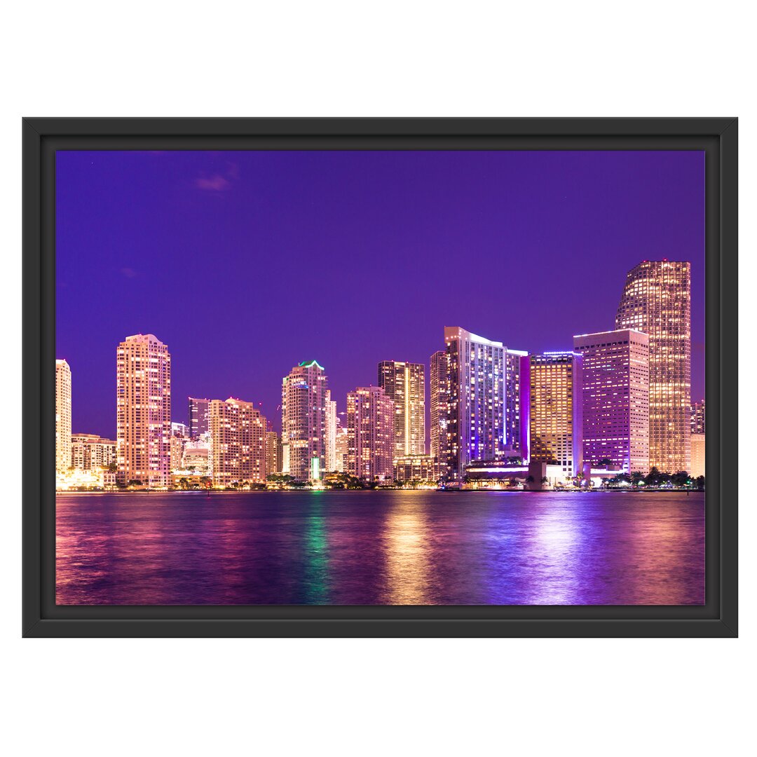 Skyline von Miami Florida Floater Frame Graphic Art Print auf Papier