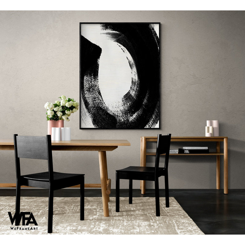 «Block Brushwork viii» par June Erica Vess, Art Studio Hallway Decor, très grand imprimé abstrait noir et blanc