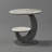 20'' Round Sintered Stone 2 Tier Sculptural Moon Shaped Side Table White Top Light Gray Metal Base Modern Style Heat Scratch Resistant for Living Room Bedroom Office-1330438892