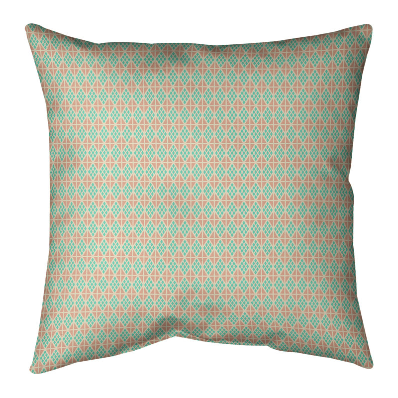 Housse et insert de coussin carré Katelyn Elizabeth Diamonds, 14 po x 14 po, Polyester/ Bourre en polyester