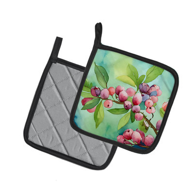 Connecticut Mountain Laurels in Watercolor Pair of Pot Holders