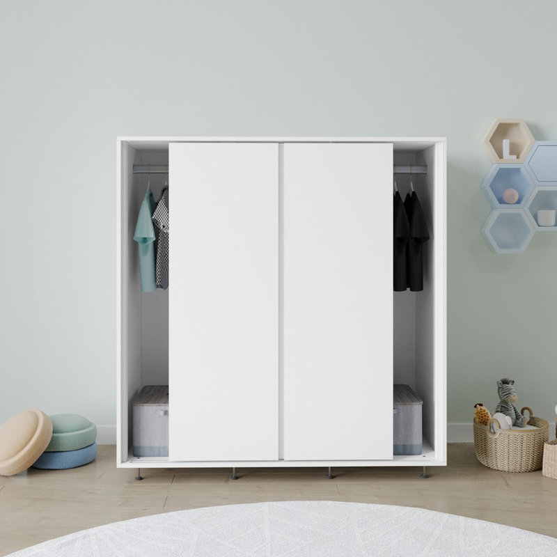 Solid Wood Wardrobe, White