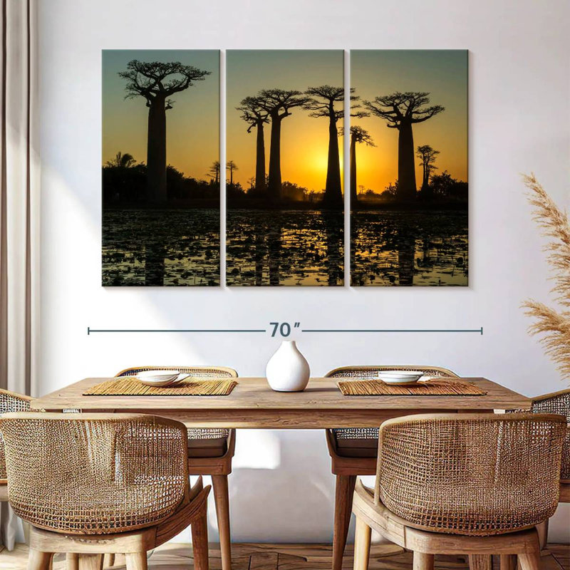 Baobab Harondk silhouette Morondava, H 20 po x l 33 po