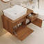 Petit meuble-lavabo flottant simple 31,5 pouces avec vasque en céramique-1919821080