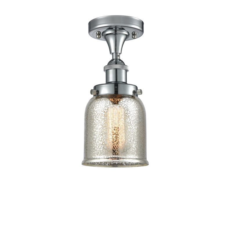 Plafonnier semi-encastré 1 lumière Alixs, Chrome poli, H 11 po x l 5 po x P 5 po, Ampoule non incluse