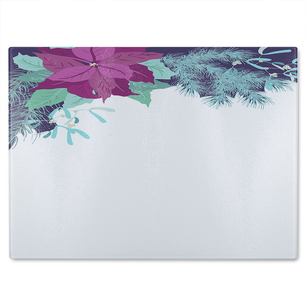 Flowers Glass Chopping Board