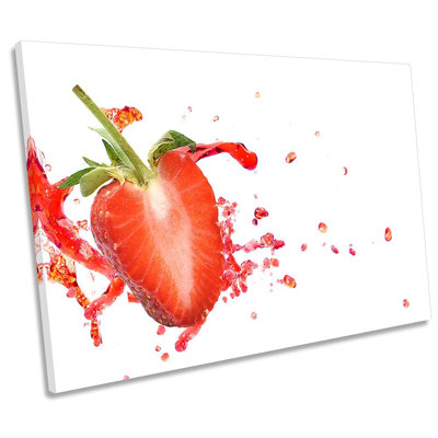 Strawberry Splash Kitchen - Wrapped Canvas Print