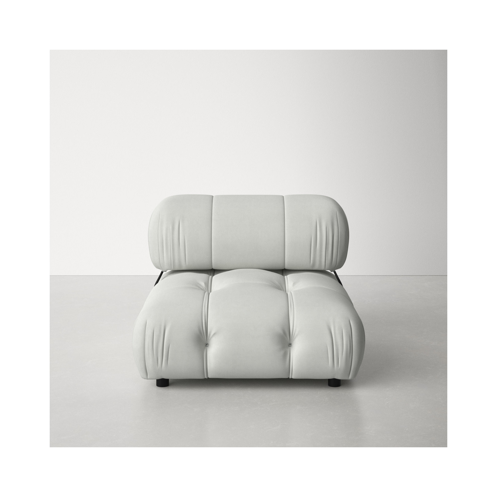 Mio Upholstered Slipper Chair, Light Gray Velvet