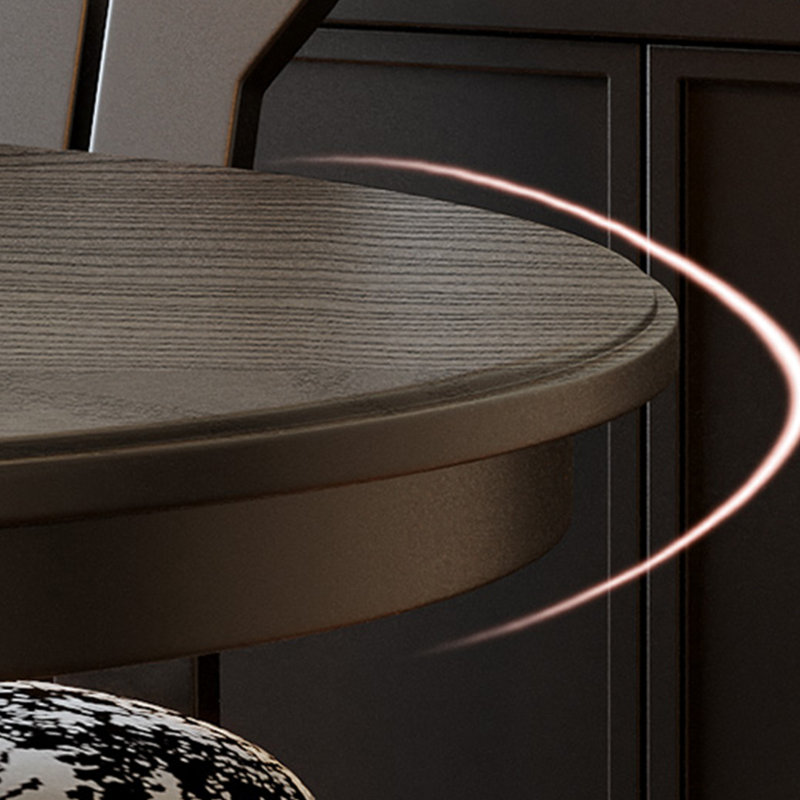Table de salle à manger ronde en bois de frêne massif, H 29,92 po x L 39,37 po x l 39,37 po