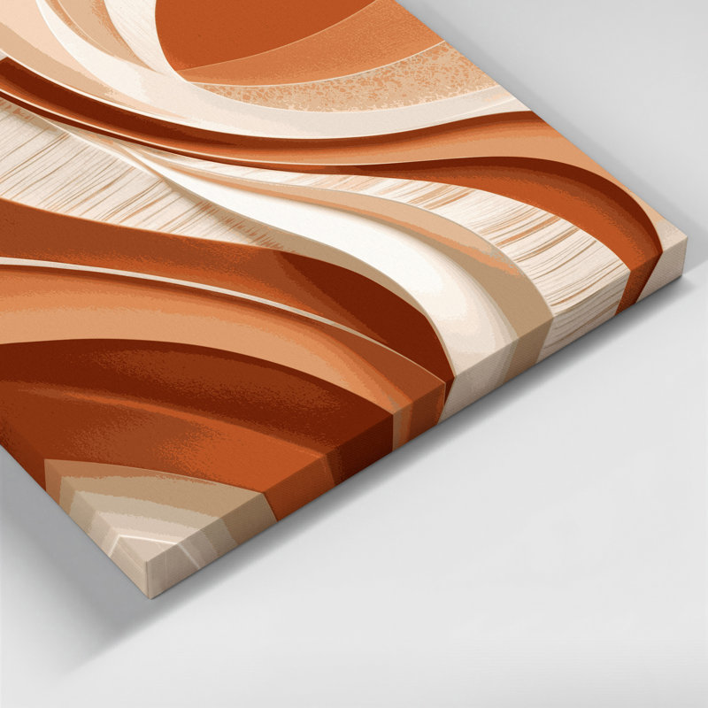 Abstrait paysage 13, art mural beige sur toile, H 12 po x l 12 po