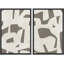 Ensemble de 2 pièces de style Mid-Century verdâtre brun clair à motif abstrait, simple et minimaliste, art moderne encadré sur toile-2041046689-2041046693