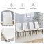 Ensemble de 4 chaises de salle à manger modernes en polyuréthane blanc avec dossier haut et pieds en métal chromé