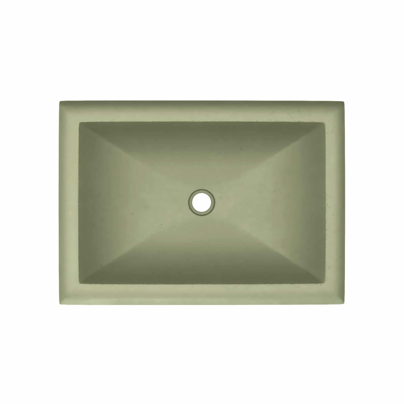 Lavabo de salle de bain rectangulaire encastré à la main NativeStone, Sauge