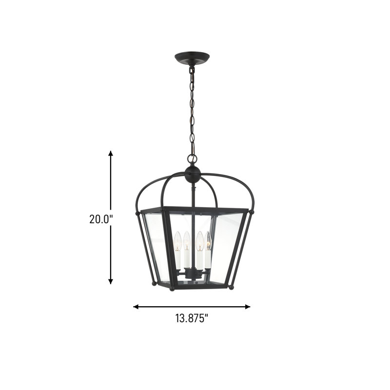 Charleston 4 - Light Pendant, Midnight Black, 20" H x 13.88" W x 13.88" D