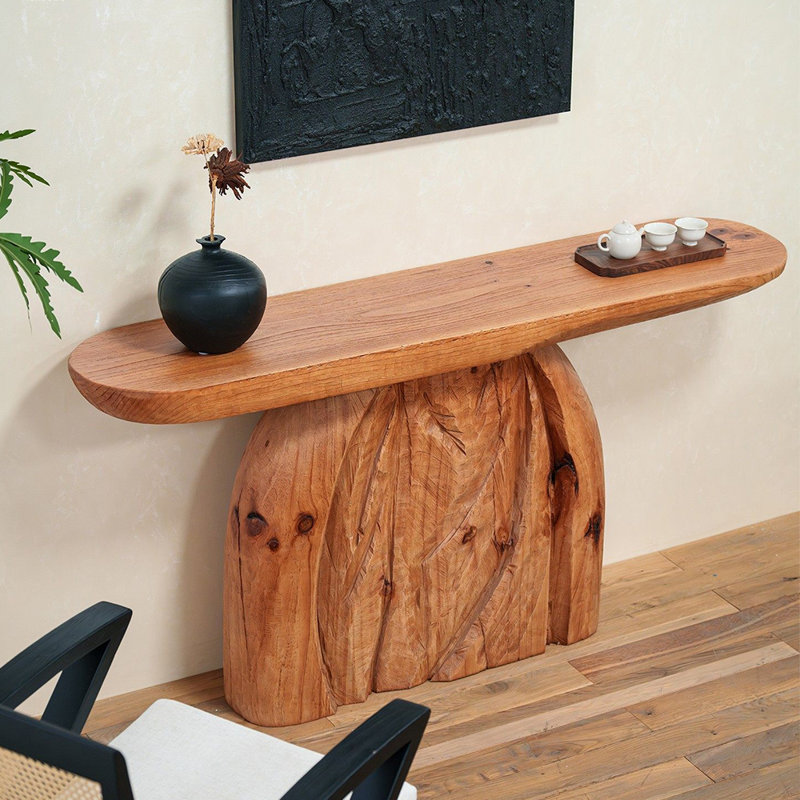 Console en bois massif de style français, Naturel