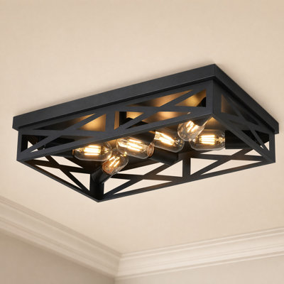 6-Light Square Flush Mount Ceiling Light