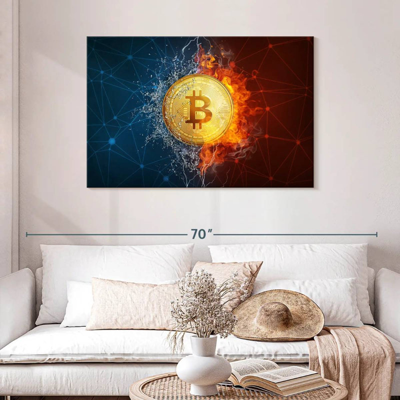 Bitcoin Duality, 30" H x 45" W