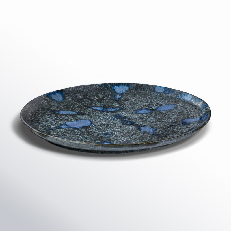 Yalina Blue Reactive Glaze Round Ceramic Platter