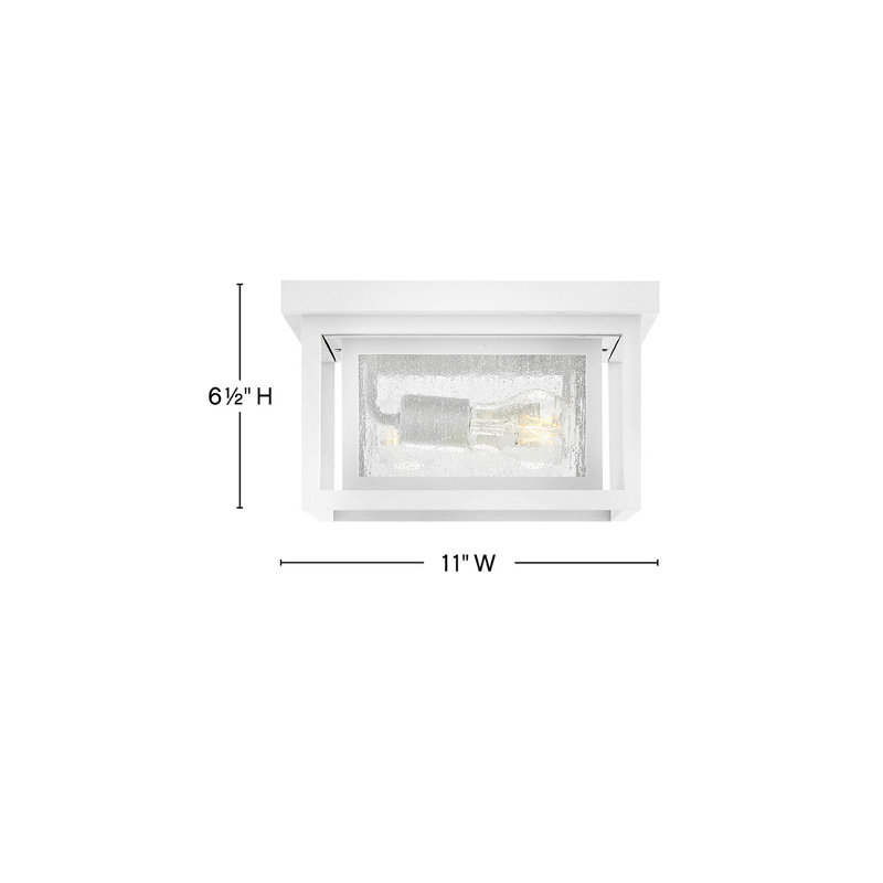 Republic Textured White 11'' W 2 - Bulb Outdoor Flush Mount