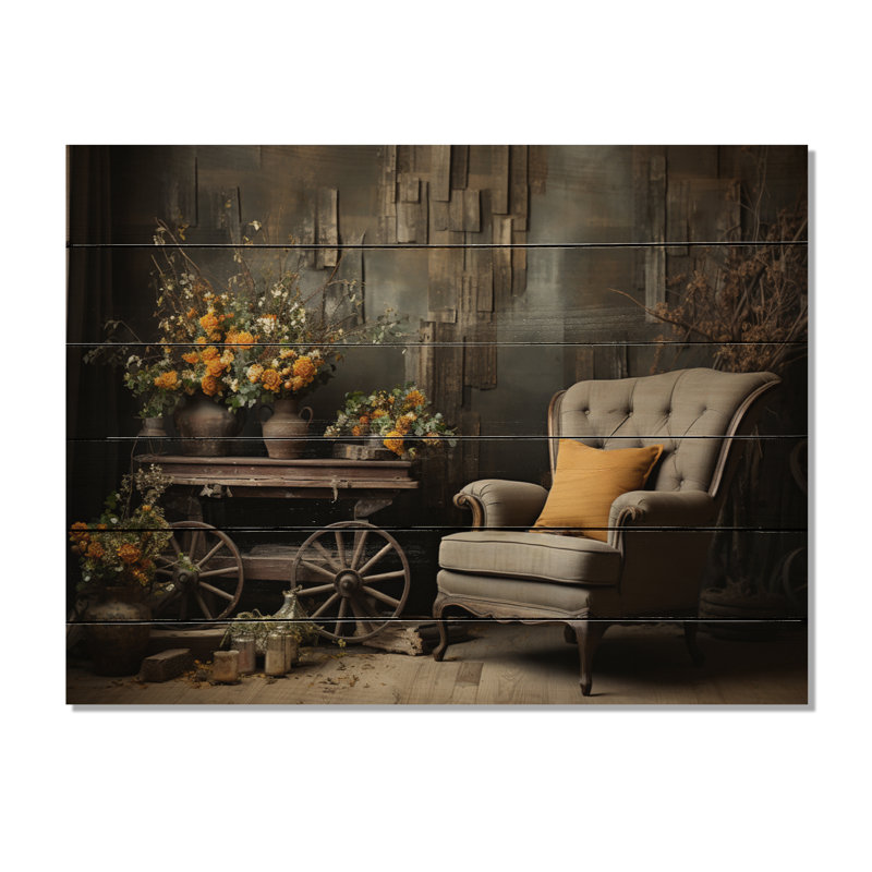 Shontrell Country Charm rustique sérénité sur bois, H 30 po x l 40 po x P 0,78 po