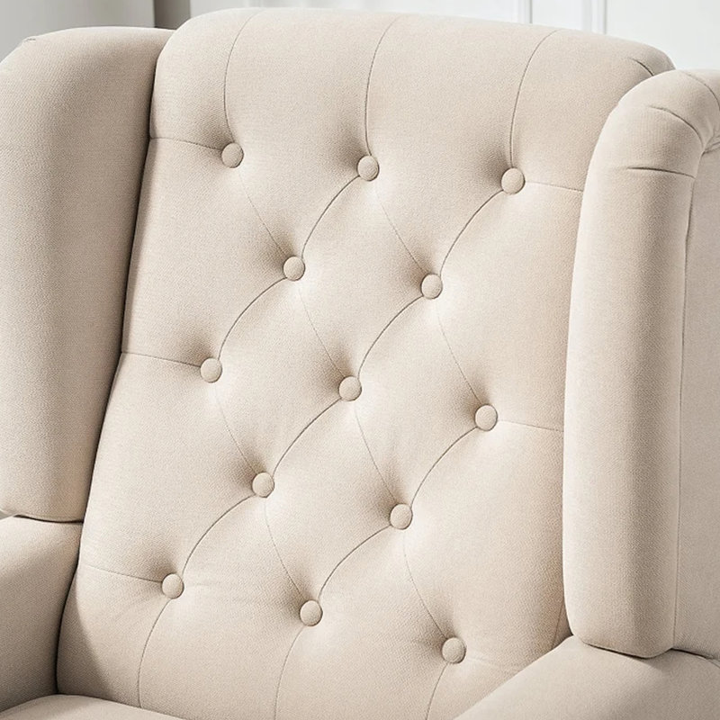Chaise longue capitonnée à boutons, beige, Beige