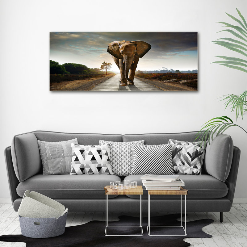 Strolling Elephant - Wrapped Canvas Print