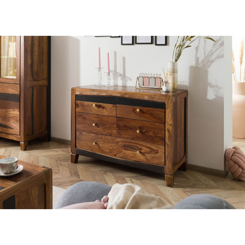 Ancona 110cm Solid Wood Sideboard, Painted Dark Brown