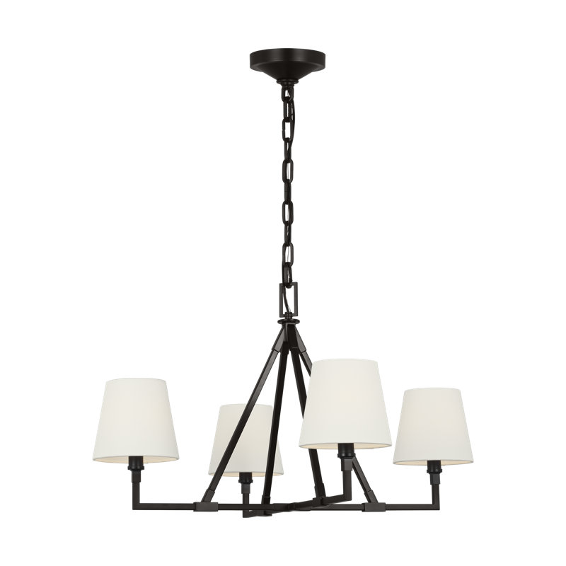 Perth 4 - Light Chandelier, 22.12" H x 40" W x 40" D, Aged Iron