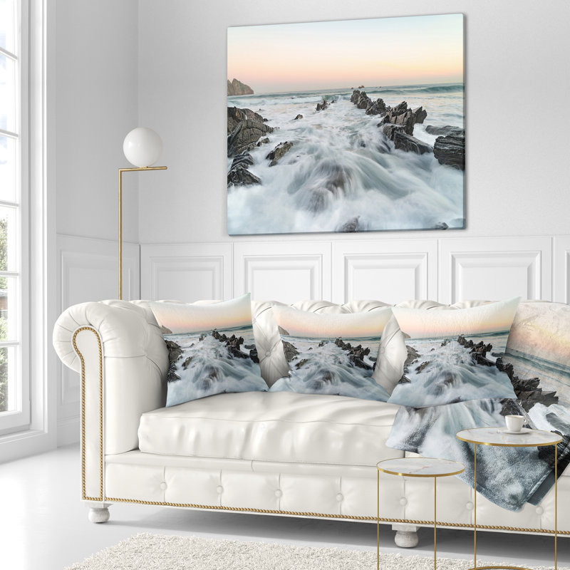 Coussin lombaire en mer à partir du soleil, Carrée 18 po x 18 po