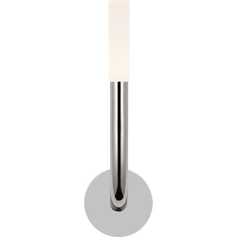 Rousseau Single Sconce with Etched Crystal, Polished Nickel