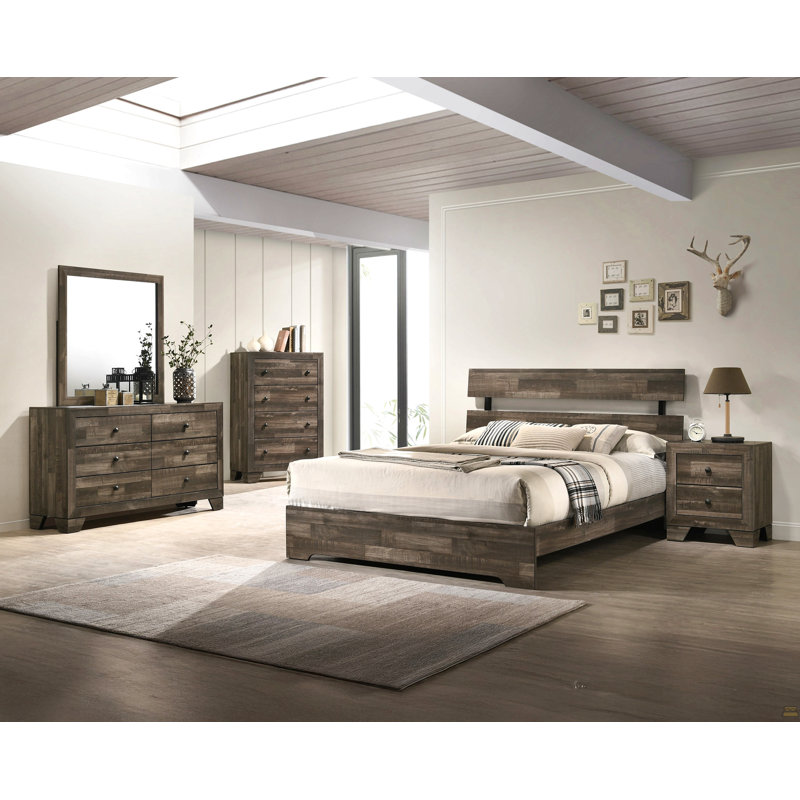 Mobilier de chambre à coucher en bois, Gris