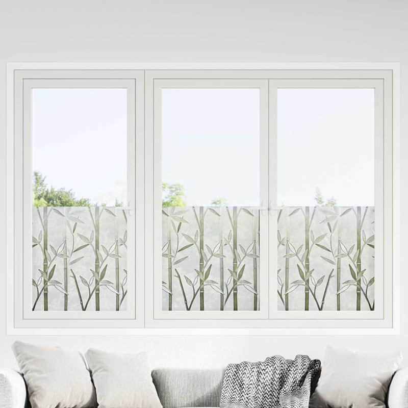Film de fenêtre statique Vidaxl motif bambou 17,72 x 196,85 en PVC, H 196,85 po x l 17,72 po