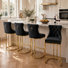 Aldana Modern Counter Height Barstools With Tufted And Nailhead Trim