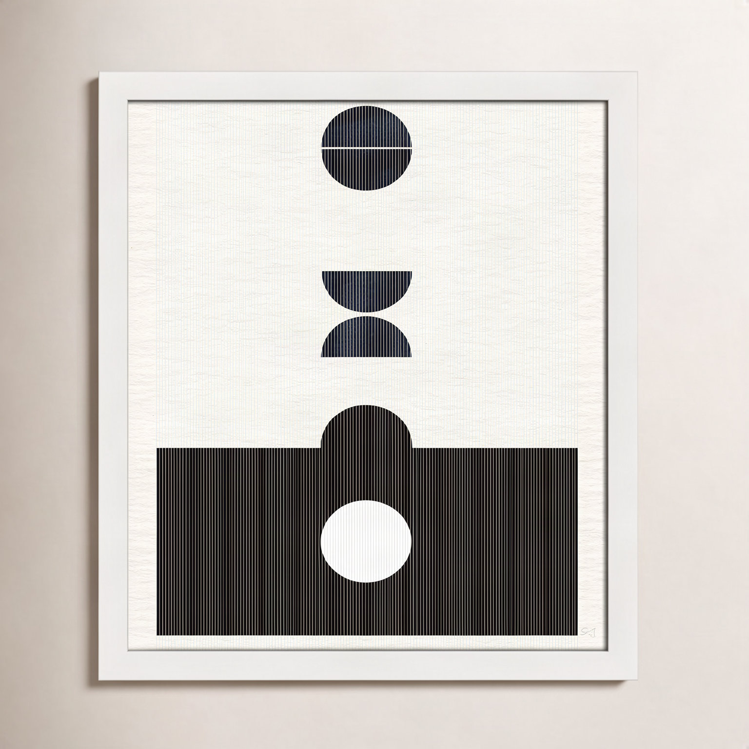 Eclipse I Print by Susan Jill, 15" H x 13" W x 0.75" D, Satin White Framed