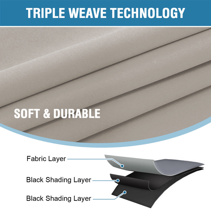 100% Blackout Curtains for Bedroom with Liner Full Room Darkening Curtains Thermal Insulated Back Tab/Rod Pocket Window Drapes for Living Room, 2 Panels