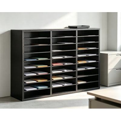 Classroom Mailbox Wooden Literature Organizer, Construction Paper Storage Organizer, Mail Sorter with Slots, Office Mailboxes with Removable Shelf